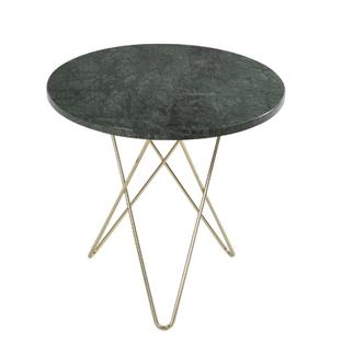 Tall Mini O Table Vert Indio|Laiton