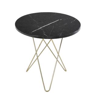 Tall Mini O Table Noir Marquina|Laiton