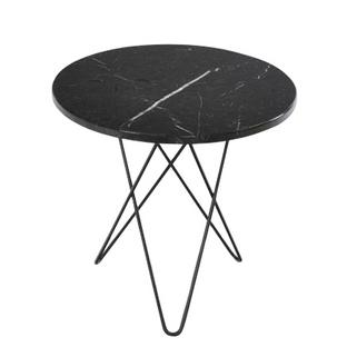 Tall Mini O Table Noir Marquina|Acier thermolaqué noir