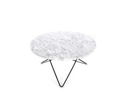 O Table Blanc Carrara|Acier thermolaqué noir