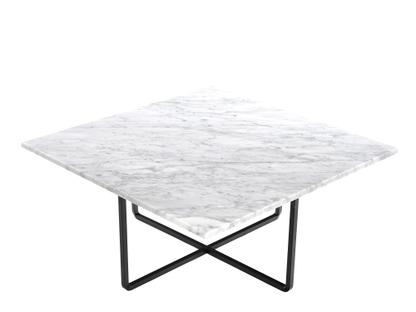 Ninety Table Grand (H 35 x L 80 x P 80 cm)|Blanc Carrara|Acier thermolaqué noir
