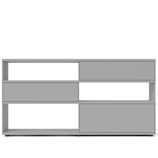 Flow Q Highboard 200 cm|101,7 cm (2 tiroirs et 1 porte abattante)|Cool Grey