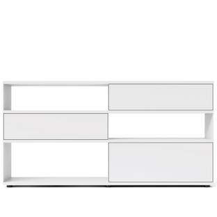 Flow Q Highboard 200 cm|101,7 cm (2 tiroirs et 1 porte abattante)|Blanc