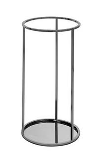 Porte-parapluie/table d'appoint Rack Rond|Chrome fumé brillant