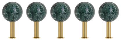 Patères Dots Stone - Lot de 5  Verde Guatemala / laiton