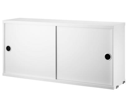 Caisson avec portes coulissantes String System Laqué blanc|20 cm