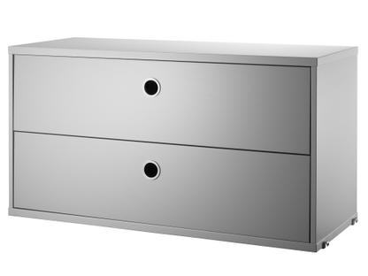 Caisson à tiroirs String System 78 x 30 cm|Laqué gris