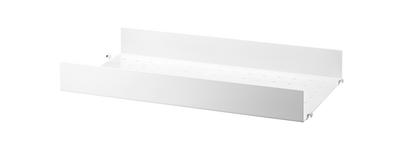 Planche métal String System 58 x 30 cm|Rebord haut|Blanc