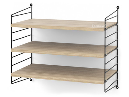 Étagère S String System 30 cm|Noir|Placage chêne