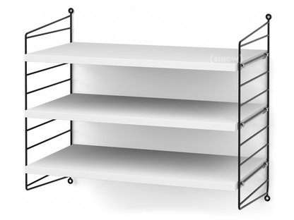 Étagère S String System 30 cm|Noir|Laqué blanc