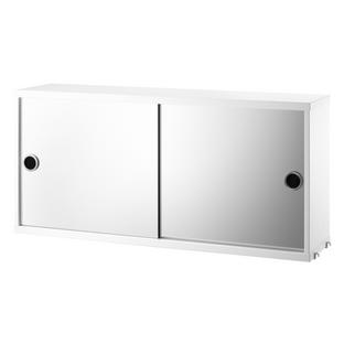 String System Cabinet With Mirror Doors Blanc