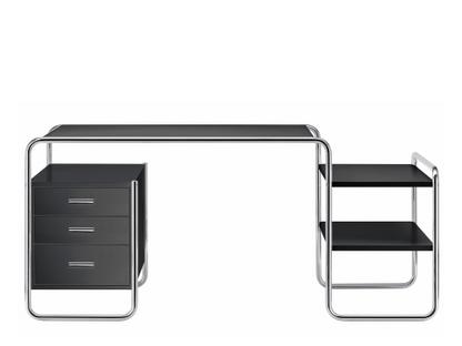 S 285 Frêne teinté noir|1 grand bloc de tiroirs / 2 étagères