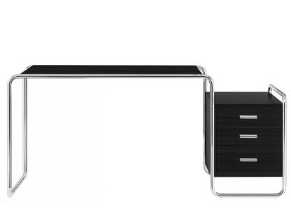 Bureau S 285/1 - S 285/2 Frêne teinté noir|S 285/1: 1 grand bloc de tiroirs à l'extérieur à droite