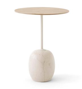 Table d'appoint Lato Rond (Ø 40 cm)|Chêne / marbre Crema Diva
