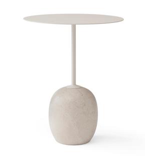 Table d'appoint Lato Rond (Ø 40 cm)|Blanc ivoire & marbre Crema Diva