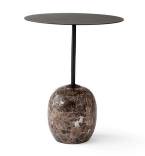 Table d'appoint Lato Rond (Ø 40 cm)|Noir chaud / marbre Emparador