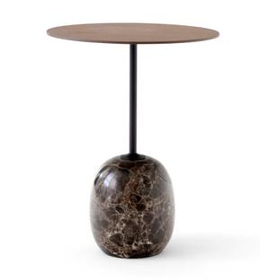 Table d'appoint Lato Rond (Ø 40 cm)|Noyer / marbre Emparador