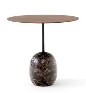 Table d'appoint Lato Oval (L 50 x L 40 cm)|Noyer / marbre Emparador