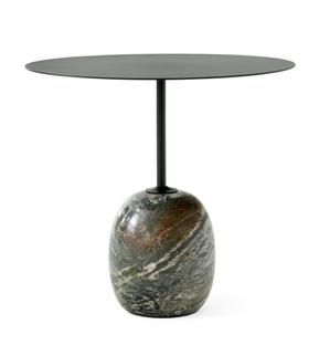 Table d'appoint Lato Oval (L 50 x L 40 cm)|Vert profond / Verde Alpi Marble