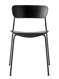 Chaise Pavilion Chêne laqué noir|Revêtement par poudre noir|Sans accoudoirs