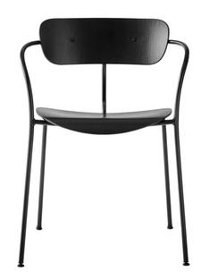Chaise Pavilion Chêne laqué noir|Revêtement par poudre noir|Avec accoudoirs