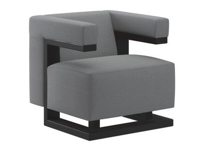 Fauteuil Gropius F51 Tissu Cavalerie|Gris argent|Frêne laqué noir