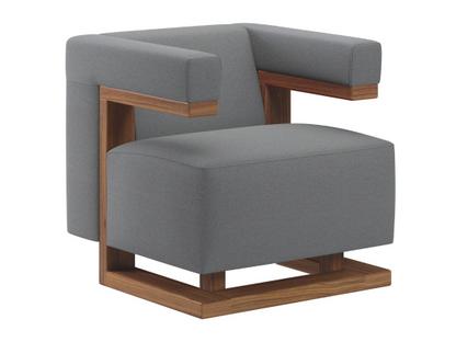 Fauteuil Gropius F51 Tissu Cavalerie|Gris argent|Noyer