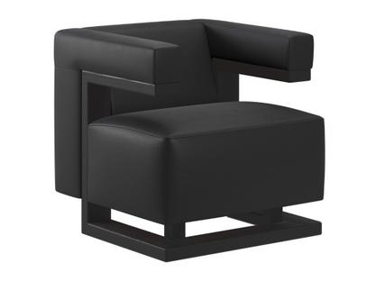 Fauteuil Gropius F51 Cuir|Noir|Frêne laqué noir