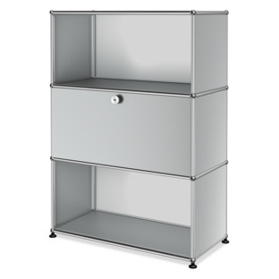 Meuble mixte Highboard M avec 1 porte abattante  Argent mat USM