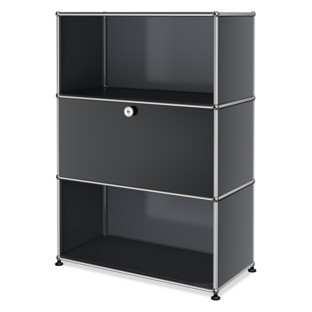 Meuble mixte Highboard M avec 1 porte abattante  Gris moyen RAL 7005