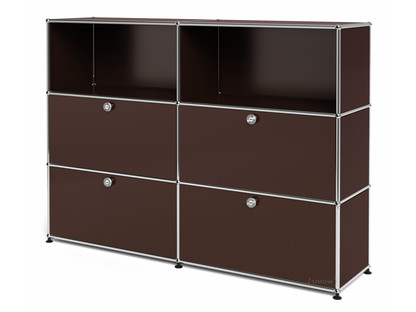 Meuble mixte Highboard L avec 4 portes abattantes Marron USM