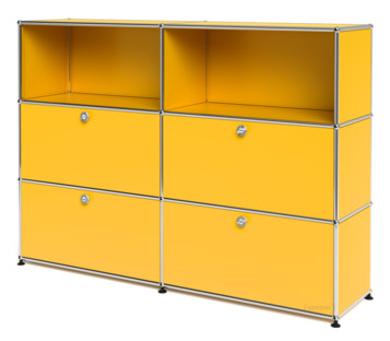 Meuble mixte Highboard L avec 4 portes abattantes Jaune or RAL 1004