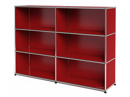 Meuble mixte Highboard L ouvert Rouge rubis USM