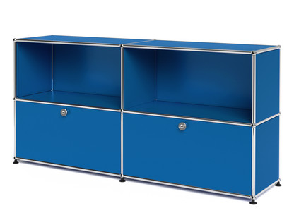 Meuble USM Haller Sideboard L avec deux portes abattantes Bleu gentiane RAL 5010