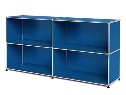 Meuble mixte Sideboard L USM Haller  ouvert Bleu gentiane RAL 5010