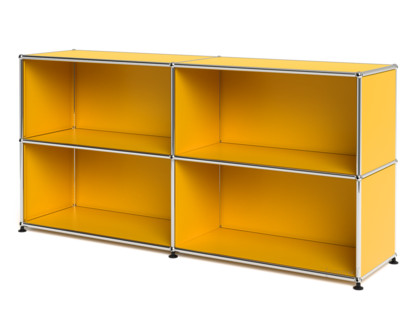 Meuble mixte Sideboard L USM Haller  ouvert Jaune or RAL 1004