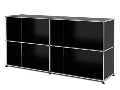 Meuble mixte Sideboard L USM Haller  ouvert Noir graphite RAL 9011