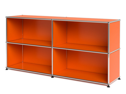 Meuble mixte Sideboard L USM Haller  ouvert Orange pur RAL 2004