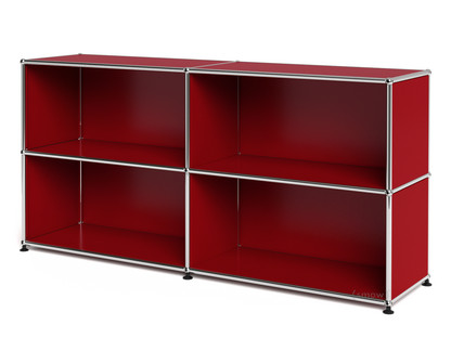 Meuble mixte Sideboard L USM Haller  ouvert Rouge rubis USM