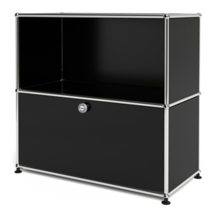 Meuble mixte Sideboard M USM Haller avec 1 porte abattante Noir graphite RAL 9011