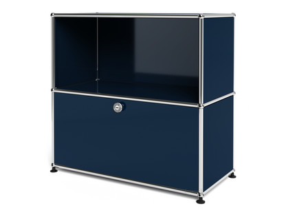 Meuble mixte Sideboard M USM Haller avec 1 porte abattante Bleu acier RAL 5011