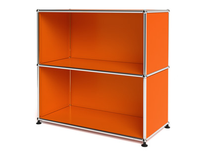 Meuble mixte Sideboard M USM Haller  ouvert Orange pur RAL 2004