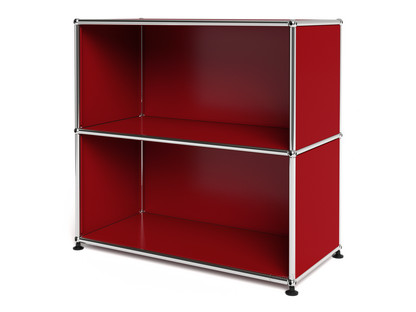 Meuble mixte Sideboard M USM Haller  ouvert Rouge rubis USM