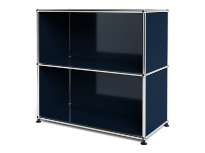 Meuble mixte Sideboard M USM Haller  ouvert Bleu acier RAL 5011