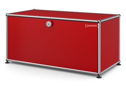 Meuble bas Lowboard M USM Haller avec porte abattante Rouge rubis USM