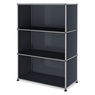 Meuble mixte Highboard M USM Haller, personnalisable Anthracite RAL 7016|Ouvert|Ouvert|Ouvert