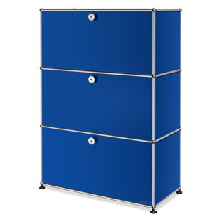 Meuble de rangement Highboard M USM Haller, personnalisable Bleu gentiane RAL 5010|Avec porte abattante|Avec porte abattante|Avec porte abattante