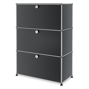 Meuble de rangement Highboard M USM Haller, personnalisable Gris moyen RAL 7005|Avec porte abattante|Avec porte abattante|Avec porte abattante