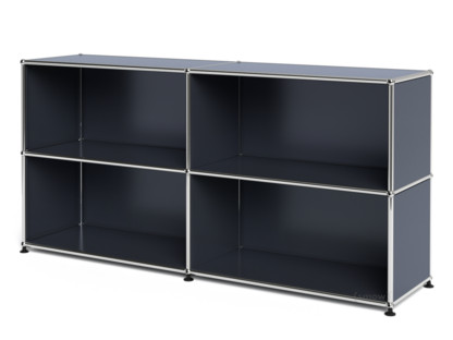 Meuble mixte Sideboard L USM Haller, personnalisable Anthracite RAL 7016|Ouvert|Ouvert