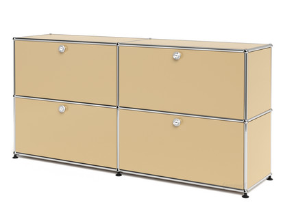 Meuble de rangement Sideboard L USM Haller, personnalisable Beige USM|Avec 2 portes abattantes|Avec 2 portes abattantes